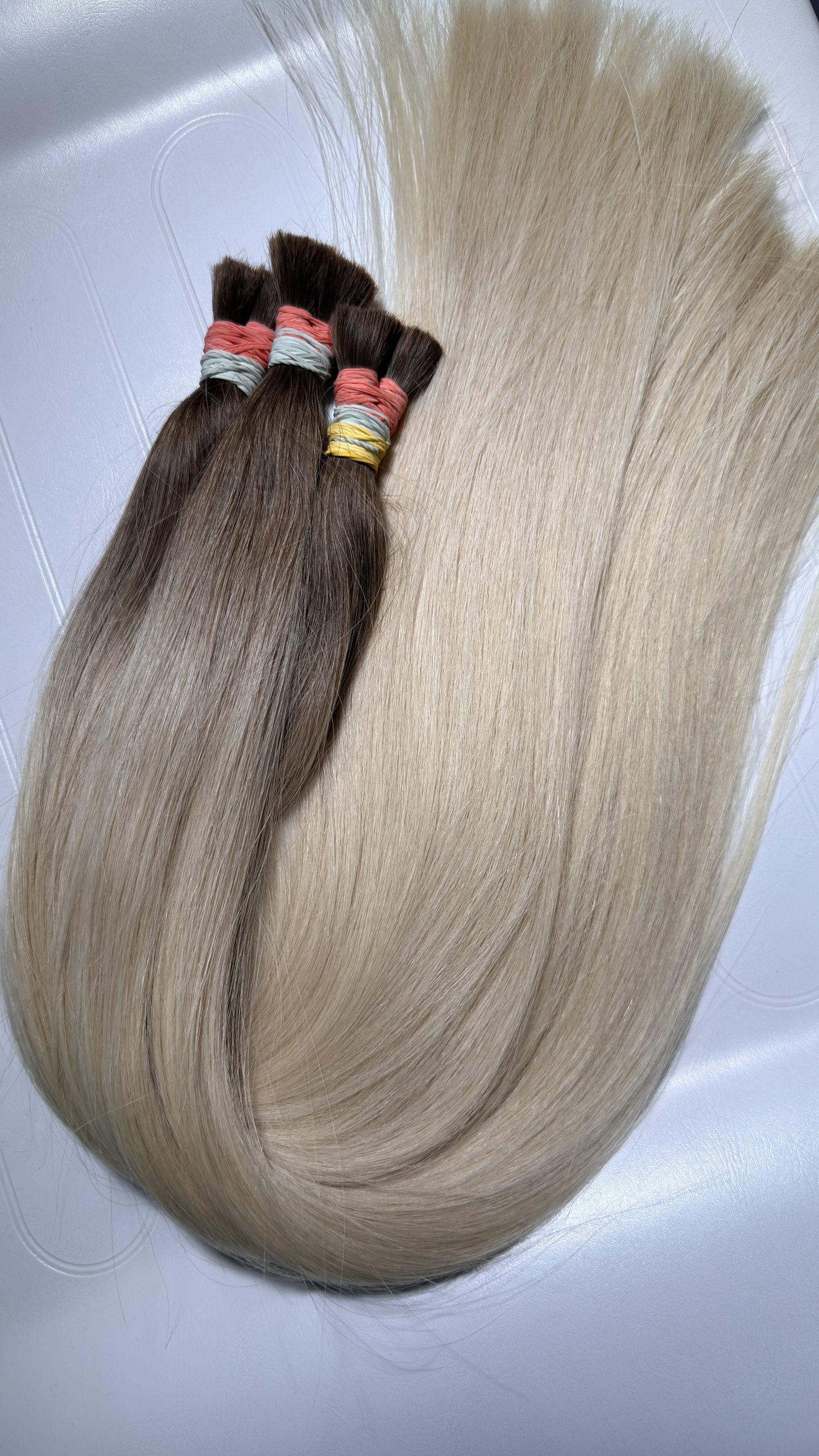 Włosy naturalne Premium ombre 7+10.1, 70 cm, 50 g