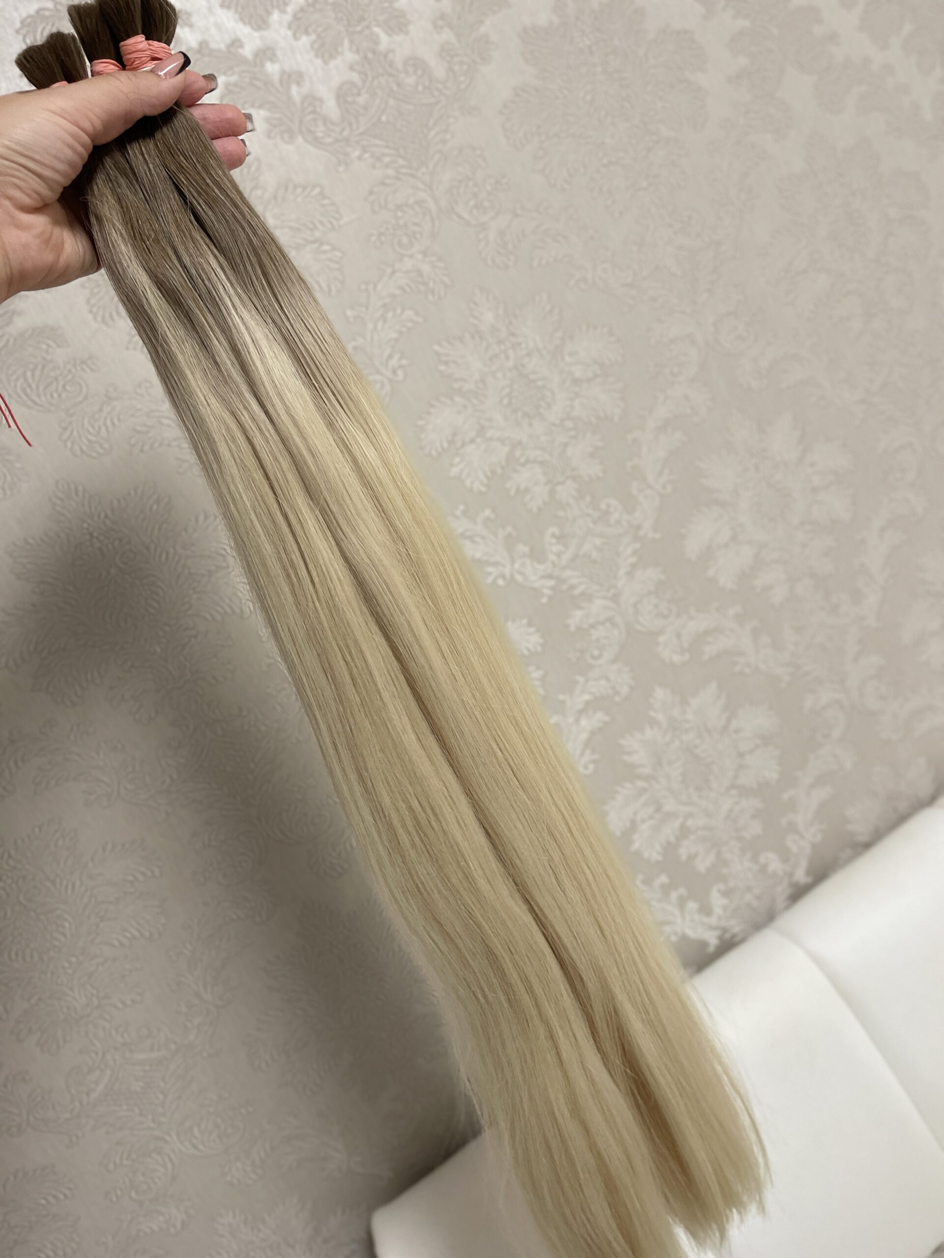 Włosy naturalne Premium ombre 7+10.1, 70 cm, 50 g - Зображення 3