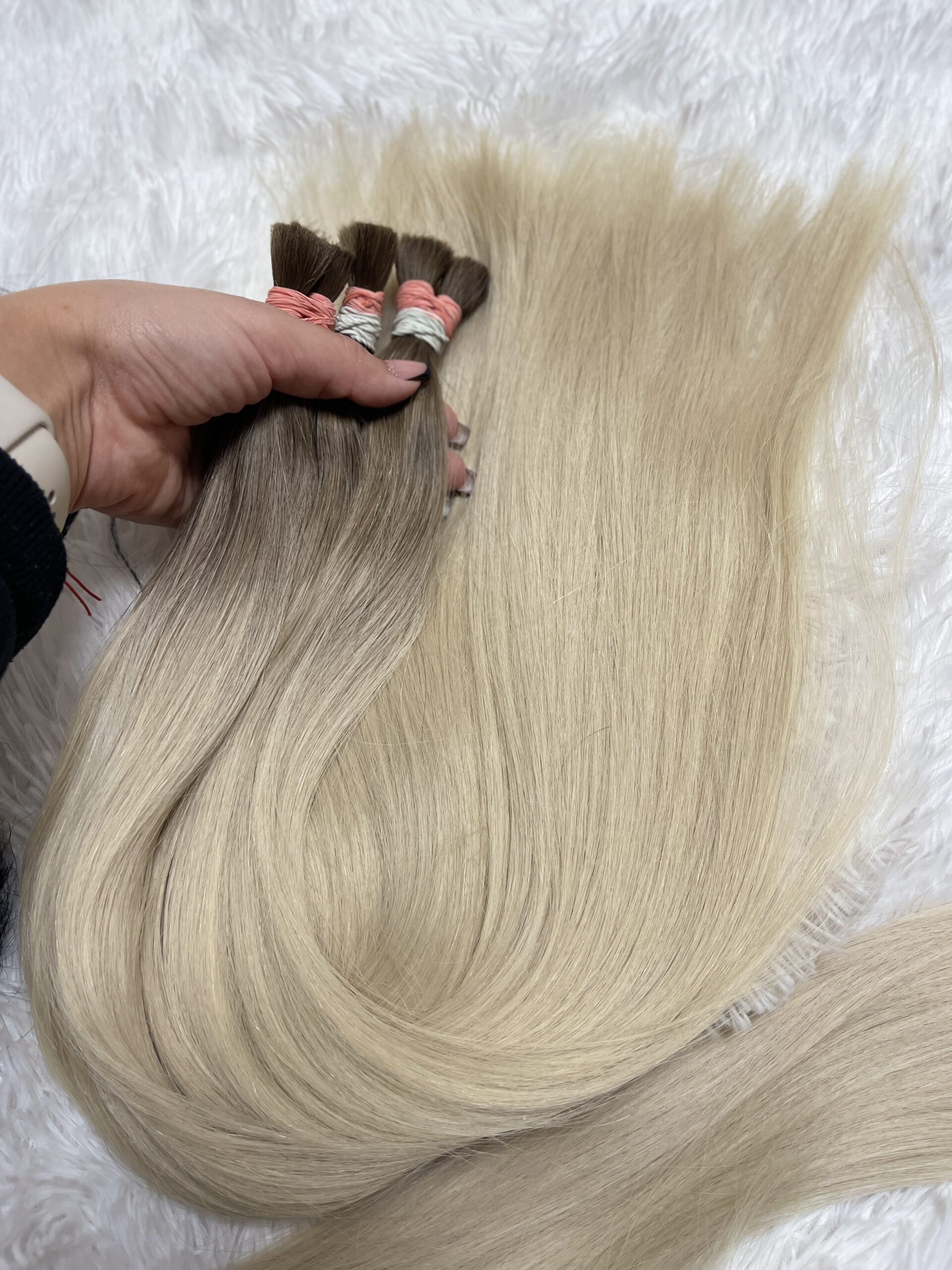 Włosy naturalne Premium ombre 7+10.1, 70 cm, 50 g - Зображення 4